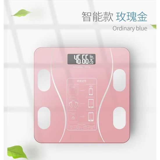 Pèse-Personne,Balance électronique intelligente,Bluetooth,mesure de la graisse corporelle,santé humaine,application - Type Pink1