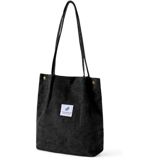 Sac Shopping Réutilisable Sac Cabas Velours Côtelé GWAWG - Grand Sac à Bandoulière Femme Pour Quotidien, Bureau Ou Shopping Sac Tote Bag Cours