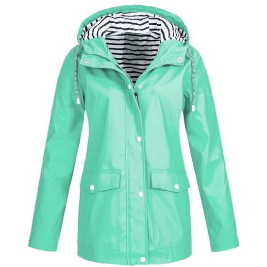 Blouson Femme Hiver Exterieur Imperméable à Capuche Doublé Polaire Pour