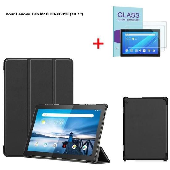Housse Pour Lenovo Tab M10 TB-X605F - Etui Support Porum, Noir, Neuve