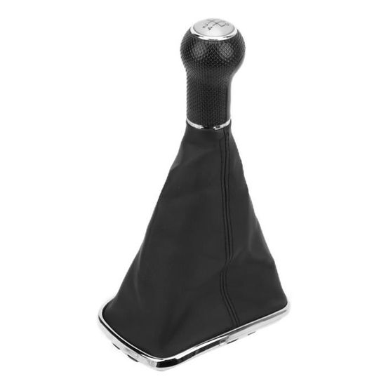 Pommeau Levier Vitesse SOEWIOU 5 Vitesses - Compatible Peugeot 207/307/308 - Noir/Argent