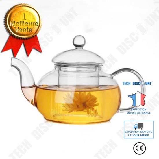 Marmite En Verre Transparent Yardwe - 1350 Ml - Résistante à La Chaleur - Pour Soupe, Riz, Légumes - 3