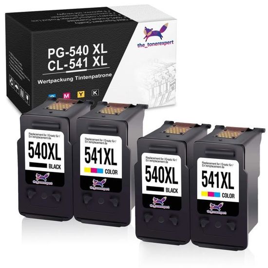 Pack De 4 Cartouches D'encre Canon PG-540 XL / CL-541 XL - Couleurs Cyan, Jaune, Magenta, Noir