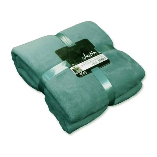 Plaid Polaire Uni Paris Prix 125x150 Cm – Bleu Canard, 100% Polyester Doux – Idéal Pour Canapé, Lit, Voyages