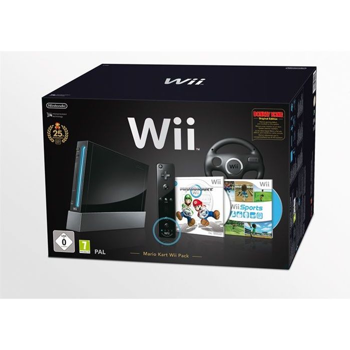 Pack Wii Noire Mario Kart 25è anniversaire - Nintendo
