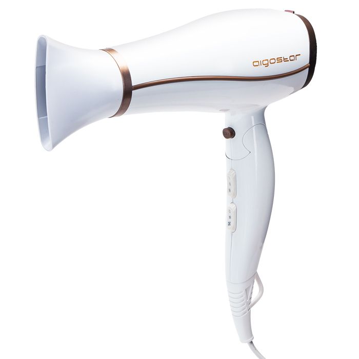Aigostar Luna - Sèche-cheveux ionique professionnel de 2200 W. 2 vitesses, 3 températures + option air froid. Manche pliable.