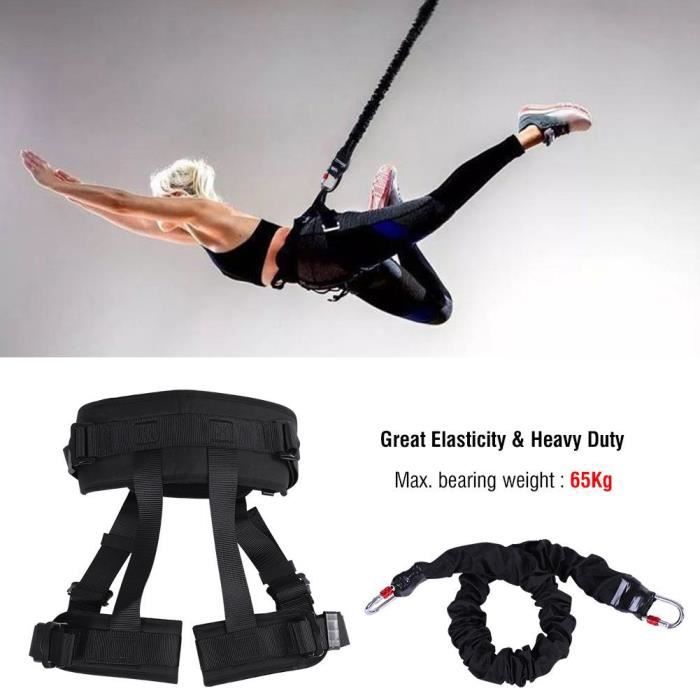 Cordon de suspension Corde élastique pour danse aérien avec bande de résistance au bungee anti-gravité Équipement de yoga(65kg)-DBA