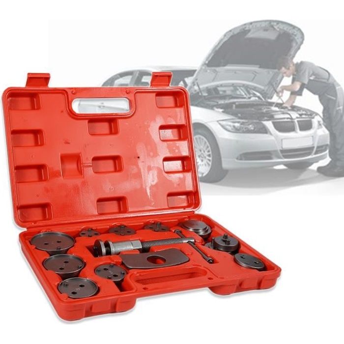 Zuorior 13 pièces Kit d outils Coffret Set repousse Cylindre de Frein Automobile Dispositif de Démontage Adaptateurs Multi