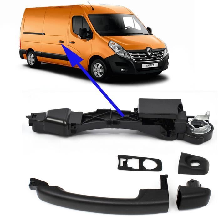 POIGNÉE DE PORTE LATERALE DROITE + MECANISME COMPLET INTERIEUR prévu pour RENAULT MASTER III - OPEL MOVANO III - NISSAN INTERSTAR
