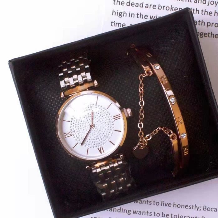 RMEGA Coffret Cadeau Montre Femme + Bracelet Femme Montre Femme