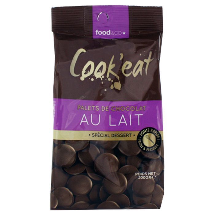 Chocolat lait pâtissier en palets Cook'eat - 200 g