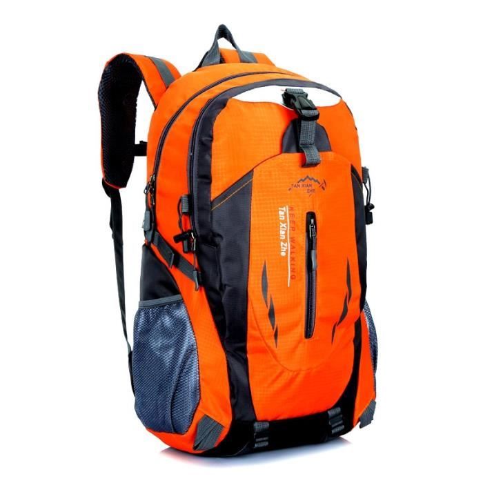 Sac à Dos,40L imperméable à l'eau Durable en plein air escalade sac à dos femmes hommes randonnée Sport - Type Orange