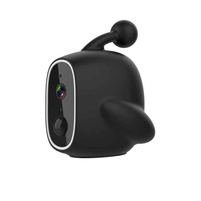 Caméra de surveillance bi-directionnelle sans fil de surveillance d'interphone de détection de Silicone noir + panneau solaire