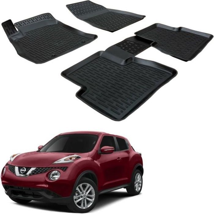 | 3D TAPIS DE SOL EN CAOUTCHOUC PREMIUM COMPATIBLE AVEC NISSAN JUKE 2010-2018 4 pièces SCOUTT