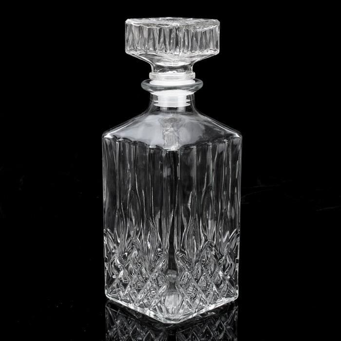Tire-Bouchon,1 pièce 800ml diamant verre bouteille verseur Vintage verre liqueur whisky cristal bouteille boisson Carafe barre #B