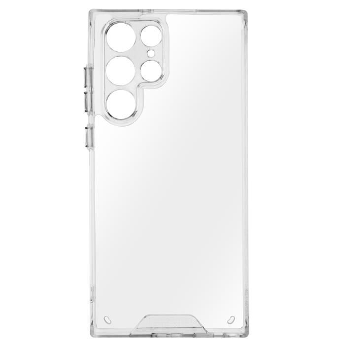 Coque pour Samsung Galaxy S22 Ultra Dos Rigide Coins Bumper Fine Légère Transparent