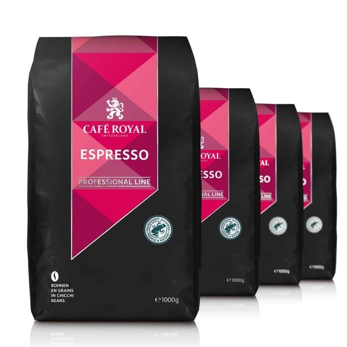 CAFE ROYAL PRO - LOT 4X1KG CAFE GRAINS UTZ - ESPRESSO - Certifié UTZ (éco-responsable)