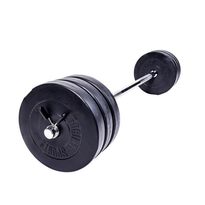 Set d'haltère de 38 KG (avec barre longue de 120 cm et disques plastique)