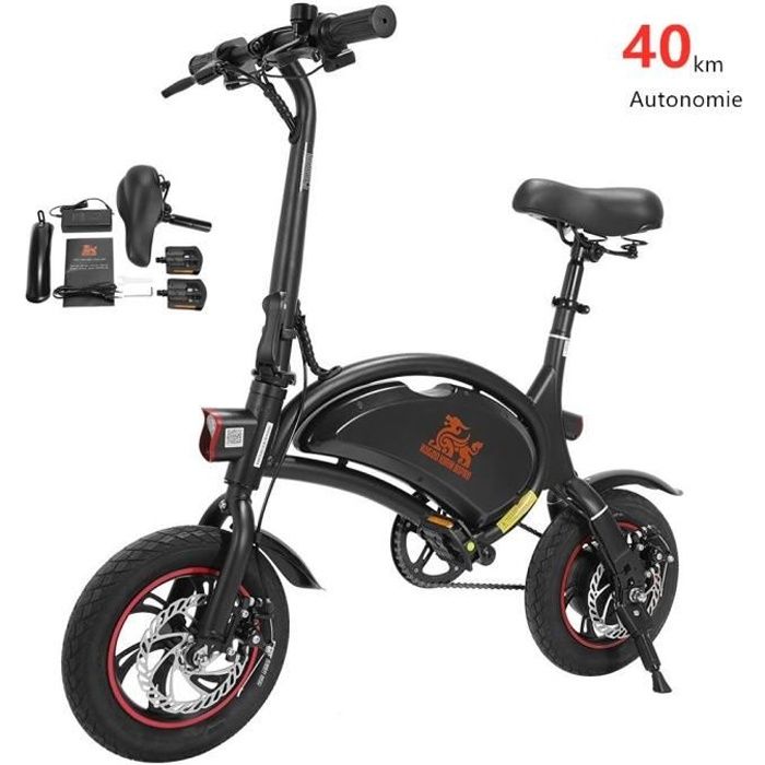 Vélo Électrique Pliable KUGOO KIRIN B1 pro - 12- Urban E-Bike, Batterie au Lithium 36V/10Ah Autonomie 40km, Adulte Unisexe