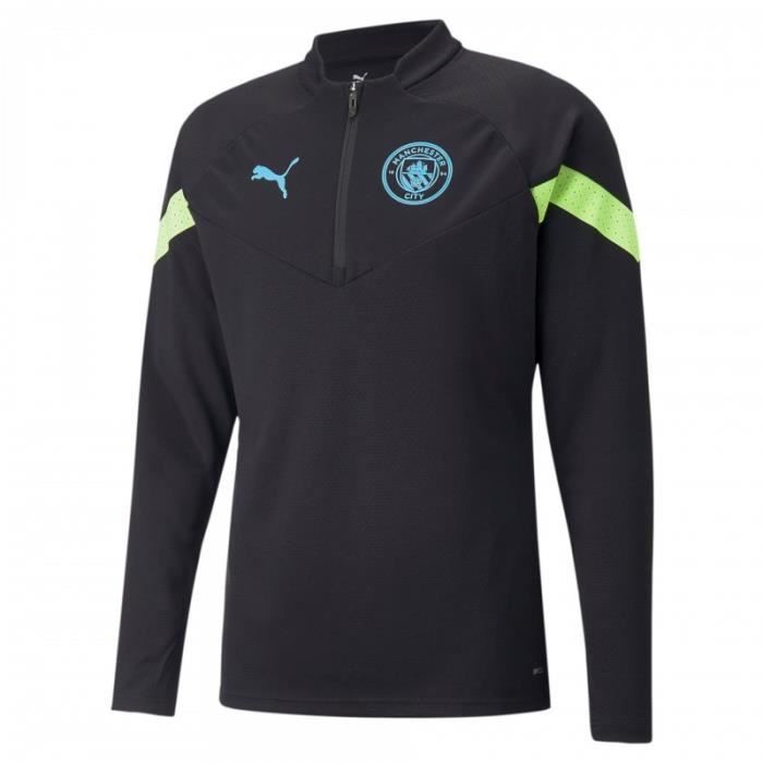 SWEATSHIRT MCFC TR 1/4 ZIP TOP - PUMA BLACK-FIZZY LIGHT