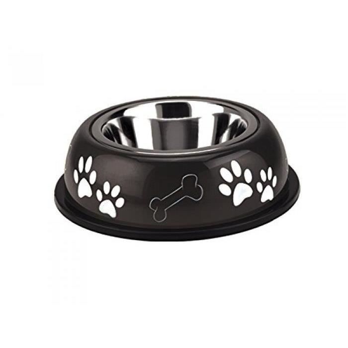 NOBBY NICE DINER MANGEOIRE INOX POUR CHIEN BRUN/NOIR 25 CM 1 L