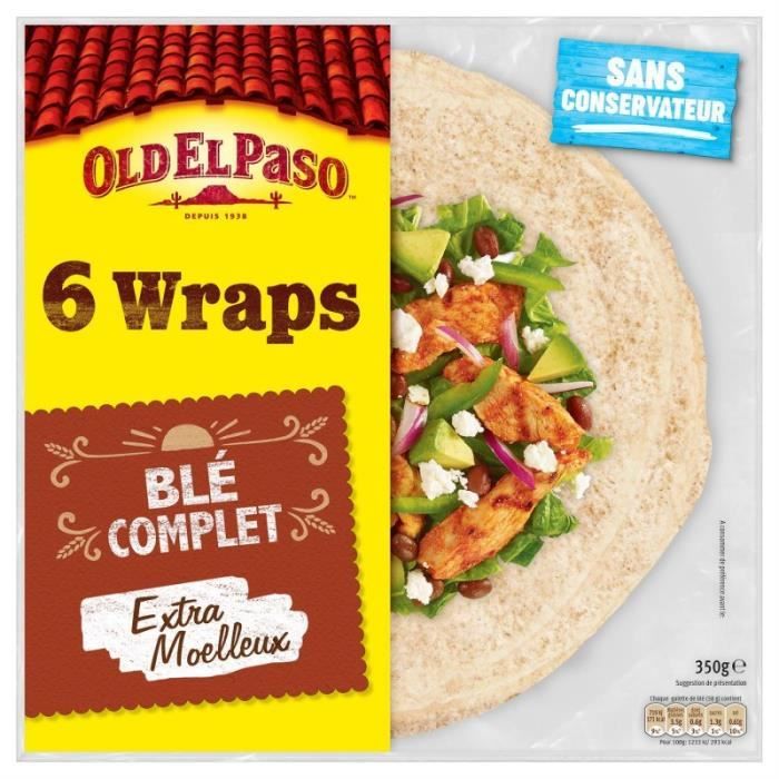 OLD EL PASO - Wraps Blé Complet 350G - Lot De 4