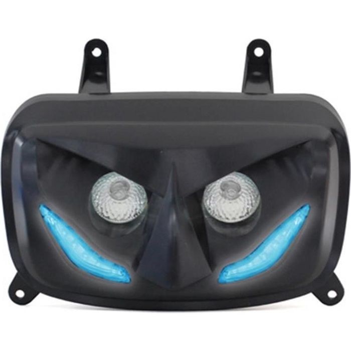 PHARES DOUBLE OPTIQUE REPLAY RR8 POUR MBK 50 BOOSTER 2004>-YAMAHA 50 BWS 2004> NOIR AVEC LEDS