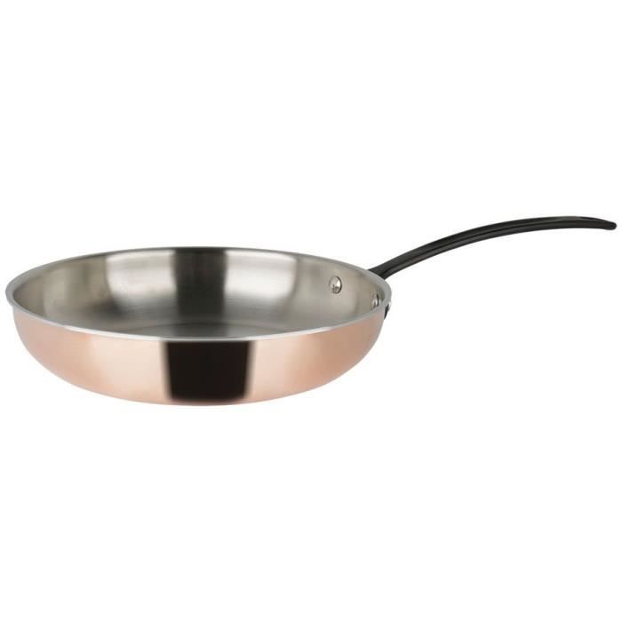 SITRAM - MANDORA - 713553 - Poêle Ø24cm en Inox extérieur cuivre induction