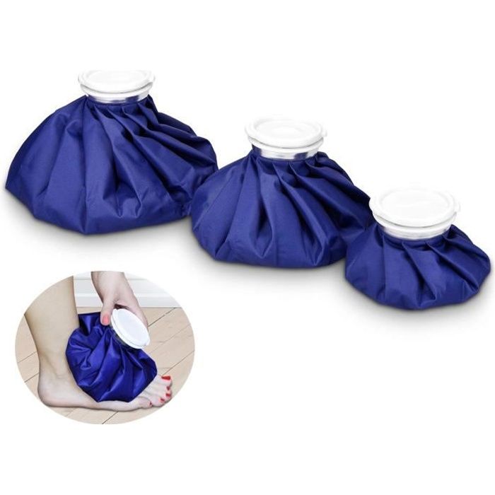 Bac à Glaçons 3 paquets Poche de Glace Secours Sac à Glaçons Chaud et Froid Réutilisable pour Jambe du Genou Soulagement de Douleur