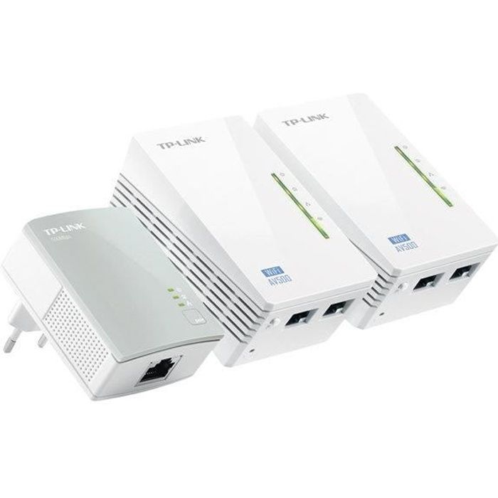 TP-LINK KIT 2 CPL filaire 500 Mbps + 1 CPL WIFI N300 Mbps WPA4220TKIT