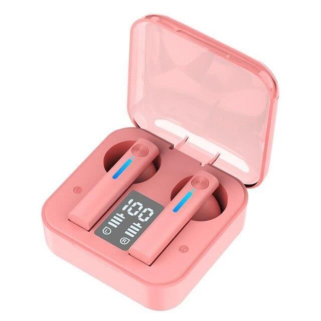 Pink -Écouteurs sans fil Bluetooth TWS,avec Microphone,LED,suppression du bruit,oreillettes pour Xiaomi,iPhone,nouveau