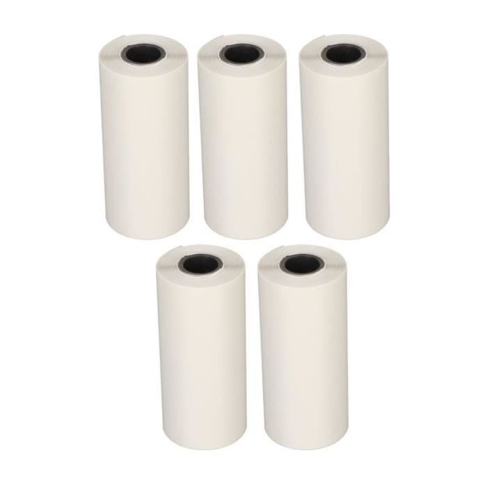 5 Rouleaux De Papier Thermique Pour Appareil Photo Enfant - 57x28mm, Sans BPA, 8.5m Par Rouleau, Impression Noir Et Blanc