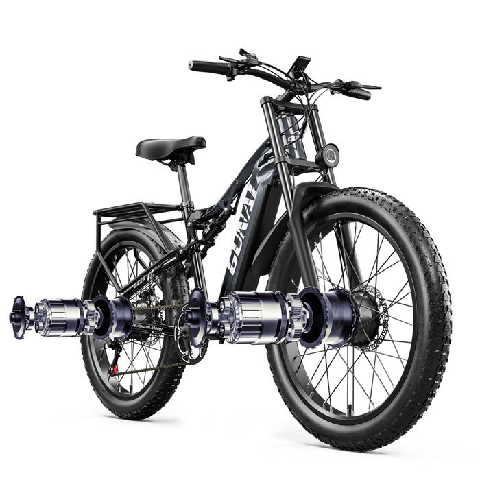Vélo électrique GUNAI GN68 - VTT électrique Fat bike - Batterie Samsung 17,5 Ah - 90 km d'autonomie
