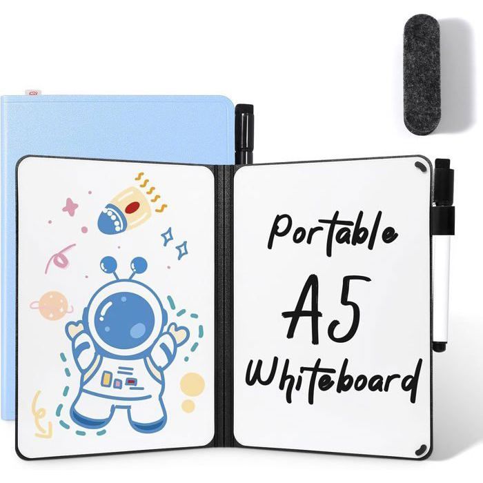Ardoise Bureau école Marqueurs Inclus Tableau Blanc A5 Bssmmai - Double Face Portable - Kit Bureau École Accessoire Bureau Notes