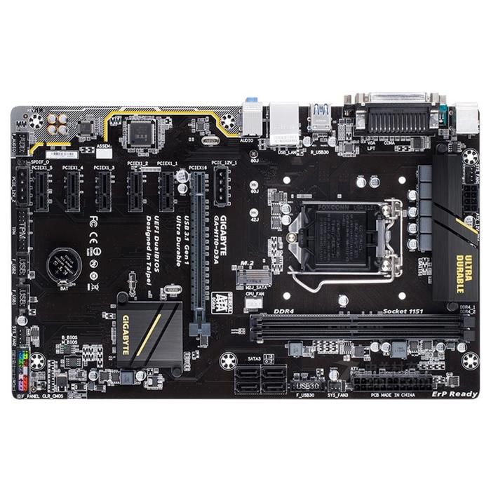 Carte mère GIGABYTE H110-D3A Intel H110 Socket LGA1151 2xDDR4 SDRAM 32GB ATX - Gigabyte