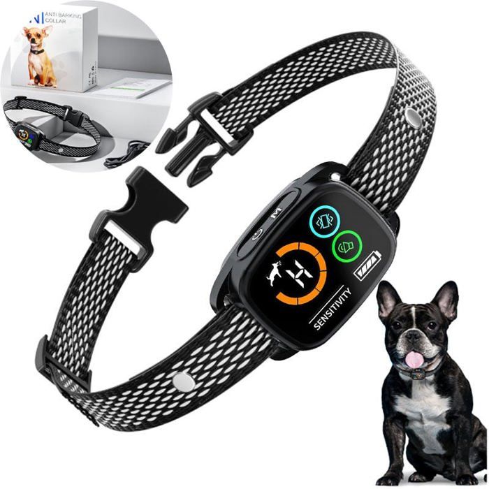 Meilleurs prix pour Collier Anti Aboiement pour Chiens Modes SonVibration Dtection Intelligente Rechargeable tanche IP67 couleurs multiples Largeight