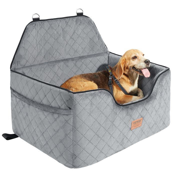 Meilleurs prix pour Siège D'auto pour Chiens Petits 25 kg-VEVOR-Siège Rehausseur Imperméable pour Chien-Lit pour Animal de Compagnie-Gris