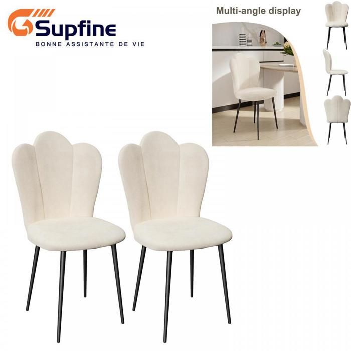 SUPFINE Chaises de Cuisine Scandinave Lot de 2 Capacité de Charge 120kg Chaises de Salle à Manger Ergonomiques