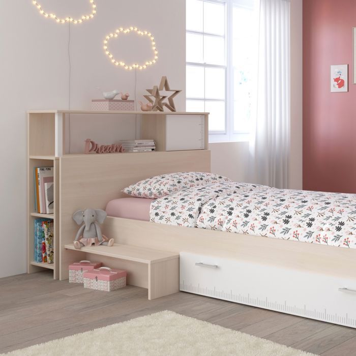 Tête de lit 90 cm bicolore PIA - Blanc - Fabriqué en France - Terre de Nuit