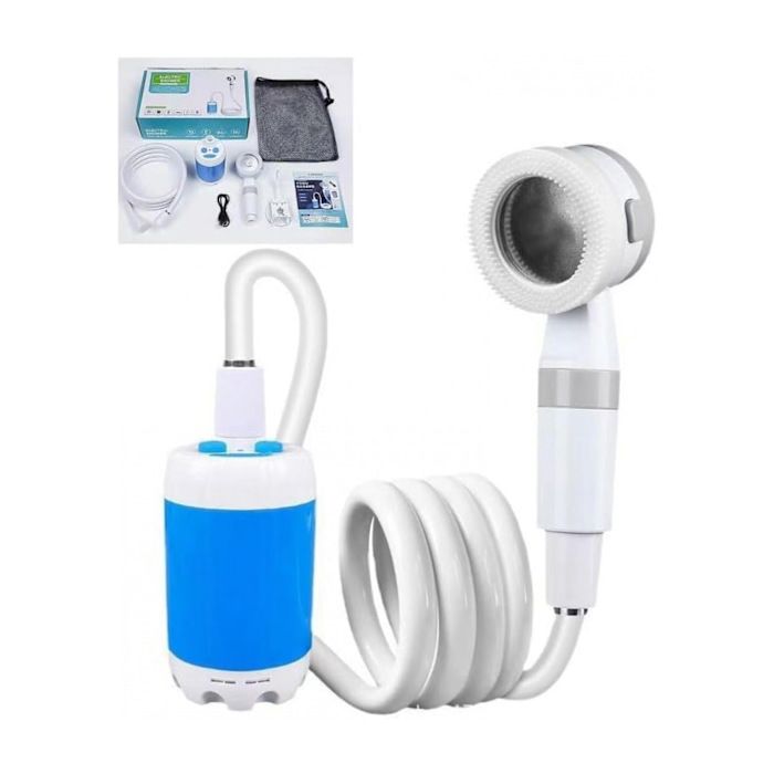 ®RisingFF Pompe de douche de camping rechargeable - Débit réglable pour les voyages