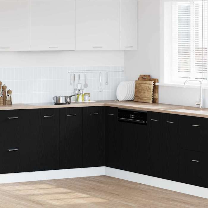 HSF®Armoire basseBuffet Bas - optimisationespace - Armoire dangle en bas Chêne noir 75.5 x 75.5 x 81.5cm qso305158