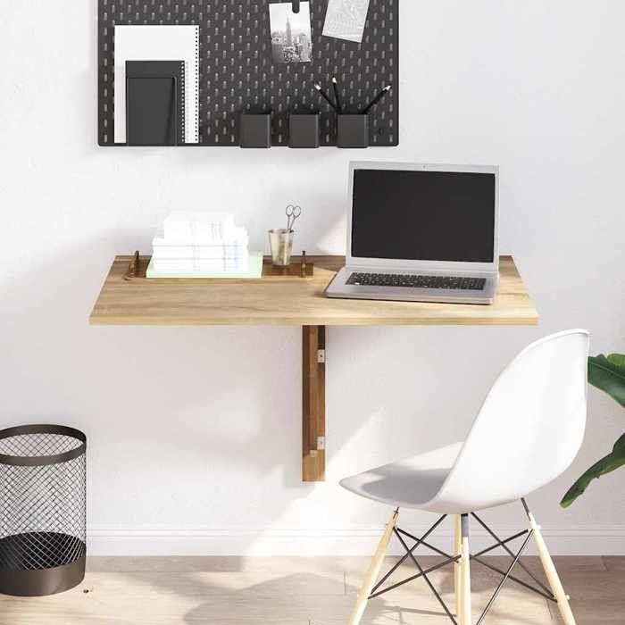 Table murale rabattable - vidaXL - Chêne - 100x60 cm - Économise de lespace