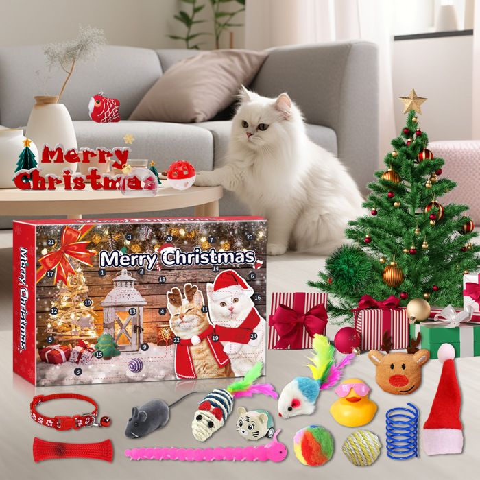 Calendrier de l'Avent de Noël pour, 24 jours de jouets pour chats, calendrier de compte à