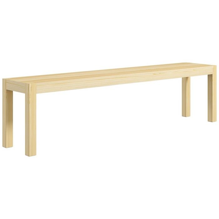 Banc en bois massif 3 places style campagne robuste 330kg pin naturel cuisine salle à manger jardin design rustique 175x33x45cm