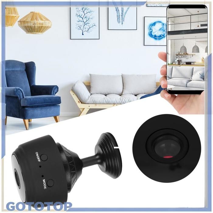 GOTOTOP Caméra IP Mini caméra Wifi APP moniteur à distance A9 IR Night ...