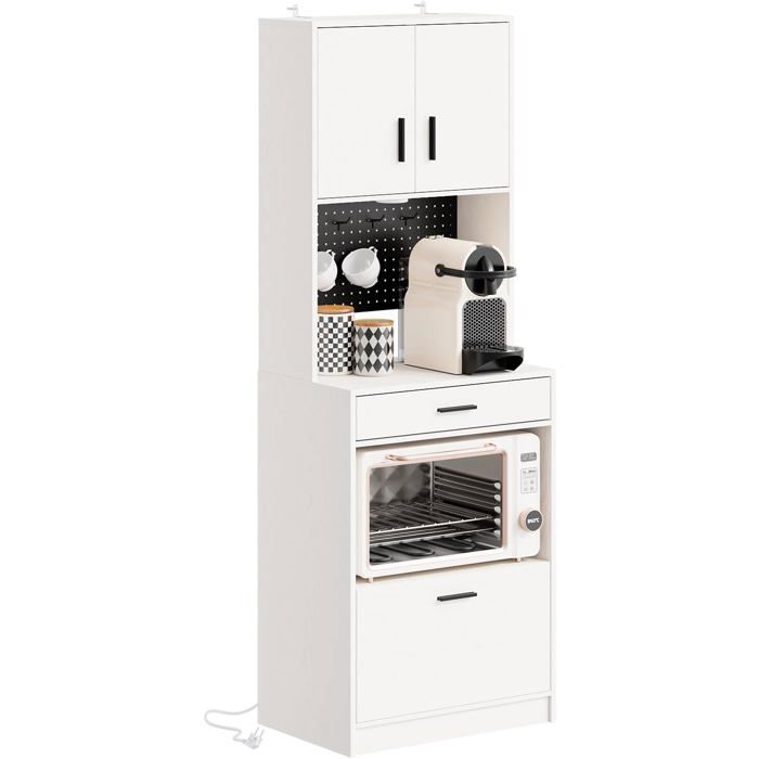 Buffet de cuisine multifonction - SoBuy - Meuble étroit avec 2 tiroirs - Dimensions 60×40×170 cm