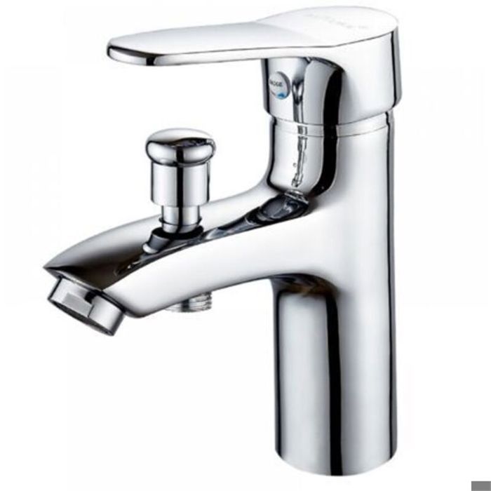 Mitigeur de baignoire monotrou à double usage – Alliage métallique avec limiteur de température – Clapet anti-retour intégré