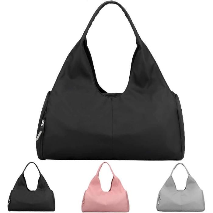 Sac de sport/gym avec compartiment à chaussures et poche imperméable pour femmes et hommes noir