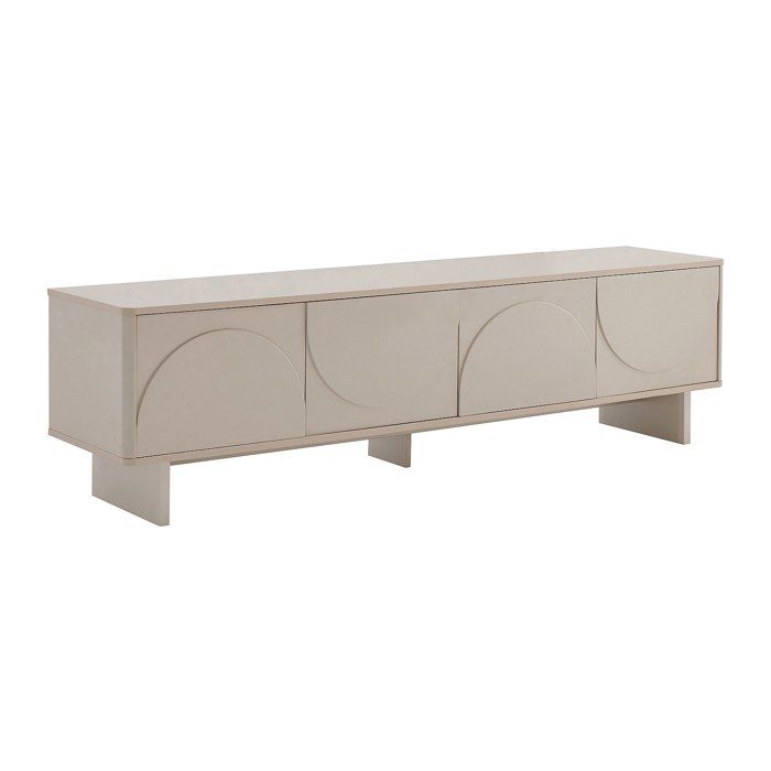 Meuble TV avec 4 portes - Beige - DELORINA Meuble TV avec 4 portes - Beige - DELORINA