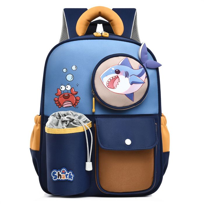 XJYDNCG Cartable Garçon Primaire CP Sac à Dos Enfant garçon et fille Conception Allégée 36x27x13cm - Bleu Foncé